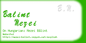balint mezei business card