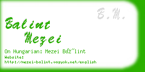 balint mezei business card